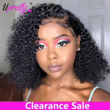 Load image into Gallery viewer, Upretty Short Bob Wig 4x4 Kinky Curly Lace Closure Wig Pre Plucked Curly Bob Lace Front Wig Pixie Cut Kinky Curly Human Hair Wig