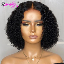 Load image into Gallery viewer, Upretty Short Bob Wig 4x4 Kinky Curly Lace Closure Wig Pre Plucked Curly Bob Lace Front Wig Pixie Cut Kinky Curly Human Hair Wig