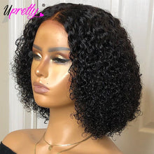 Load image into Gallery viewer, Upretty Short Bob Wig 4x4 Kinky Curly Lace Closure Wig Pre Plucked Curly Bob Lace Front Wig Pixie Cut Kinky Curly Human Hair Wig