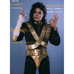 MJ Michael Jackson Costume Classic Scream JAM Jacket & Metal Full Set Bullet Punk Exactly Same High Collection