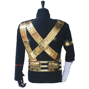 MJ Michael Jackson Costume Classic Scream JAM Jacket & Metal Full Set Bullet Punk Exactly Same High Collection