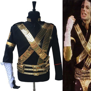 MJ Michael Jackson Costume Classic Scream JAM Jacket & Metal Full Set Bullet Punk Exactly Same High Collection