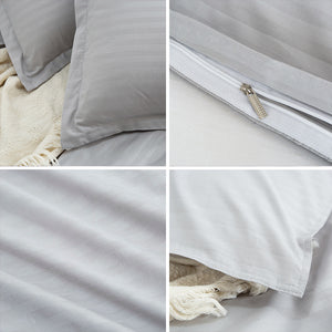 Egyptian Cotton White Comforter Bedding Sets Satin Strip Luxury Soft Home Textile Beddings and Bed Sets Duvet Cover Pillowcases