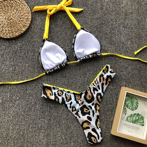 Brazilian Leopard Floral Casual Sexy Padded Swimwear Women