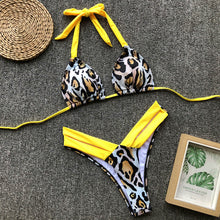 Load image into Gallery viewer, Brazilian Leopard Floral Casual Sexy Padded Swimwear Women