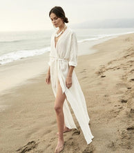 Load image into Gallery viewer, 2020 Crochet White Knitted Beach Cover up dress Tunic Long Cover up Robe Beachwear