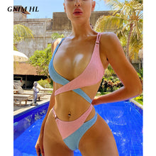 Load image into Gallery viewer, 2020 Women Two Piece Spandex Bandage Low Cut Swimsuit