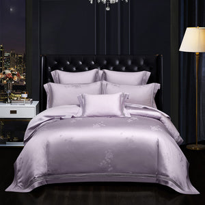 Luxury 100S cotton Jacquard Queen King Bedding Set Bed cover egyptian Cotton Bedsheet Duvet Cover 4/7pcs Bed set parure de lit