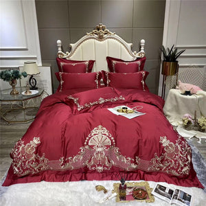 Luxury embroidery Bedding Sets adults Beddingset egyptian cotton Bed Linen Duvet Cover Bed Sheet Pillowcase 4/6pcs bed Sets