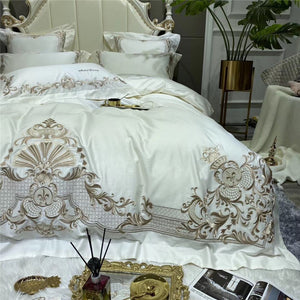 Luxury embroidery Bedding Sets adults Beddingset egyptian cotton Bed Linen Duvet Cover Bed Sheet Pillowcase 4/6pcs bed Sets