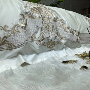 Luxury embroidery Bedding Sets adults Beddingset egyptian cotton Bed Linen Duvet Cover Bed Sheet Pillowcase 4/6pcs bed Sets