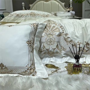 Luxury embroidery Bedding Sets adults Beddingset egyptian cotton Bed Linen Duvet Cover Bed Sheet Pillowcase 4/6pcs bed Sets