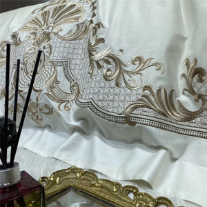 Luxury embroidery Bedding Sets adults Beddingset egyptian cotton Bed Linen Duvet Cover Bed Sheet Pillowcase 4/6pcs bed Sets