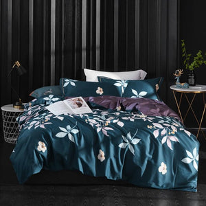 Chinoiserie Botanical Floral Print Duvet Quilt Cover Queen King size 4Pcs Egyptian Cotton Luxury Soft Bedding Set Bed Sheet set