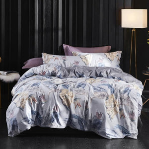 Chinoiserie Botanical Floral Print Duvet Quilt Cover Queen King size 4Pcs Egyptian Cotton Luxury Soft Bedding Set Bed Sheet set