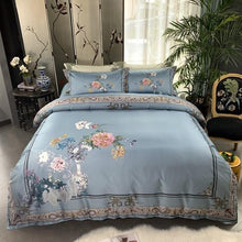 Load image into Gallery viewer, Birds Plant print 800TC Egyptian Cotton Silky Duver cover Bed set Luxury Bedding Set Queen King size Bed sheet set Pillow shams