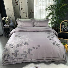 Load image into Gallery viewer, Birds Plant print 800TC Egyptian Cotton Silky Duver cover Bed set Luxury Bedding Set Queen King size Bed sheet set Pillow shams