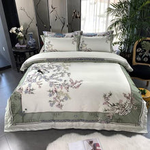 Load image into Gallery viewer, Birds Plant print 800TC Egyptian Cotton Silky Duver cover Bed set Luxury Bedding Set Queen King size Bed sheet set Pillow shams