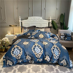 Luxury 600TC Egyptian Cotton Bedding Set Chinoiserie Blossom Chic Soft Duvet Cover Queen King size Comforter Cover Bed Sheets