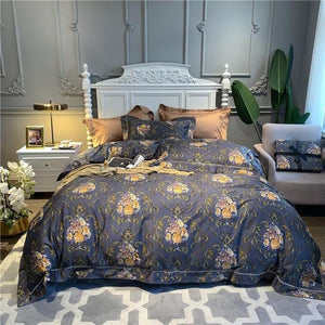 Luxury 600TC Egyptian Cotton Bedding Set Chinoiserie Blossom Chic Soft Duvet Cover Queen King size Comforter Cover Bed Sheets