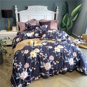 Luxury 600TC Egyptian Cotton Bedding Set Chinoiserie Blossom Chic Soft Duvet Cover Queen King size Comforter Cover Bed Sheets