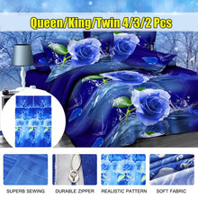 Load image into Gallery viewer, 3d Rose Print Bedding Sets Luxury 2/3/4 Pcs Bed Linen Sets Bedroom Hotel Home Duvet Cover Set Bedding Sets Pillowcase Set