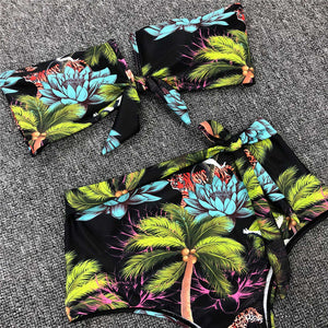 2020 Printed High Waist Two-pieces Bikini Set