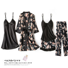 Load image into Gallery viewer, Pajamas sets for Women Mujer 4 Piece Sets Sleep or Lounge Home Wear