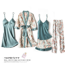 Load image into Gallery viewer, Pajamas sets for Women Mujer 4 Piece Sets Sleep or Lounge Home Wear