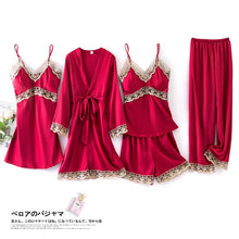 Load image into Gallery viewer, Pajamas sets for Women Mujer 4 Piece Sets Sleep or Lounge Home Wear