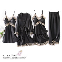 Load image into Gallery viewer, Pajamas sets for Women Mujer 4 Piece Sets Sleep or Lounge Home Wear