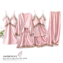 Load image into Gallery viewer, Pajamas sets for Women Mujer 4 Piece Sets Sleep or Lounge Home Wear