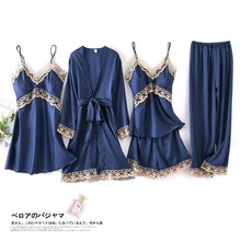 Load image into Gallery viewer, Pajamas sets for Women Mujer 4 Piece Sets Sleep or Lounge Home Wear