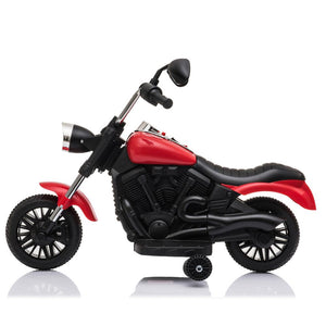 Children's Electric Motorcycle with Training Wheels LED Front Headlight and Music Electric Car for Kids