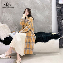 Load image into Gallery viewer, Elegant plaid women fashion woolen coats casual turn-down collar warm outwear