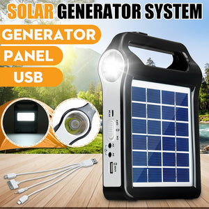 Portable 6V Rechargeable Solar Panel Power Storage Generator System USB Charger With Lamp Lighting Home Solar Energy System Kit