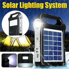 Load image into Gallery viewer, Portable 6V Rechargeable Solar Panel Power Storage Generator System USB Charger With Lamp Lighting Home Solar Energy System Kit