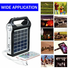 Load image into Gallery viewer, Portable 6V Rechargeable Solar Panel Power Storage Generator System USB Charger With Lamp Lighting Home Solar Energy System Kit