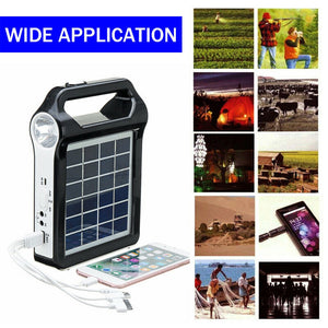 Portable 6V Rechargeable Solar Panel Power Storage Generator System USB Charger With Lamp Lighting Home Solar Energy System Kit