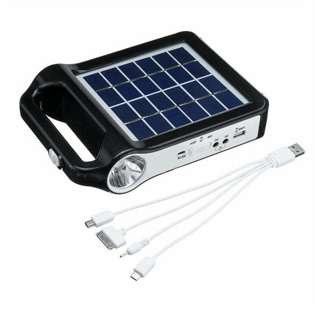 Portable 6V Rechargeable Solar Panel Power Storage Generator System USB Charger With Lamp Lighting Home Solar Energy System Kit