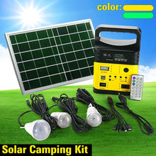 Load image into Gallery viewer, 1 Set 10W Portable Solar Generator Outdoor Power Mini DC10W Solar Panel 6V-9Ah Lead-acid Battery Charging LED Lighting System