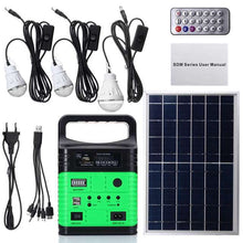 Load image into Gallery viewer, 1 Set 10W Portable Solar Generator Outdoor Power Mini DC10W Solar Panel 6V-9Ah Lead-acid Battery Charging LED Lighting System