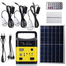 Load image into Gallery viewer, 1 Set 10W Portable Solar Generator Outdoor Power Mini DC10W Solar Panel 6V-9Ah Lead-acid Battery Charging LED Lighting System