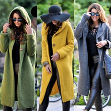 Load image into Gallery viewer, Women&#39;s Cardigans Single Breasted Puff Hooded Coat