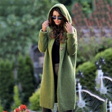 Load image into Gallery viewer, Women&#39;s Cardigans Single Breasted Puff Hooded Coat