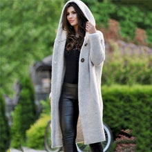 Load image into Gallery viewer, Women&#39;s Cardigans Single Breasted Puff Hooded Coat