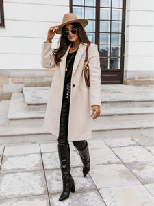 Autumn Winter Fashion Woolen Coat Slim Single Breasted Coat Overcoat