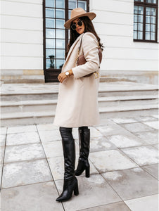 Autumn Winter Fashion Woolen Coat Slim Single Breasted Coat Overcoat