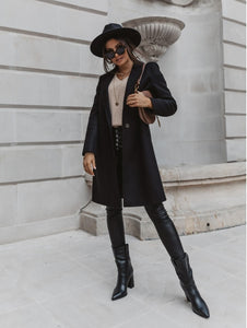 Autumn Winter Fashion Woolen Coat Slim Single Breasted Coat Overcoat