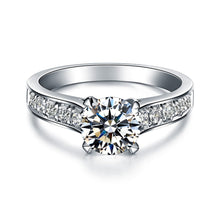 Load image into Gallery viewer, ZOCAI Real 1.0 CT Certified F-G/SI Round Cut Diamond Engagement Women Ring 18K White Gold (AU750) W04635